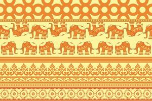 African boho eclectic design The embroidered border adds a touch of elegance and cultural richness. This makes it suitable for various fabric applications Ethnic inspired design combines yellow orange vector