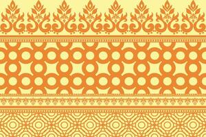 African boho eclectic design The embroidered border adds a touch of elegance and cultural richness. This makes it suitable for various fabric applications Ethnic inspired design combines yellow orange vector