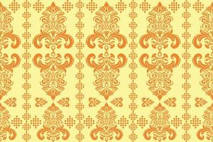 African boho eclectic design The embroidered border adds a touch of elegance and cultural richness. This makes it suitable for various fabric applications Ethnic inspired design combines yellow orange vector