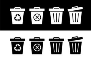 Trash can icon in flat style. trash can illustration. environment business concept vector