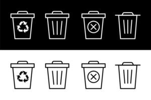 Trash can icon in flat style. trash can illustration. environment business concept vector
