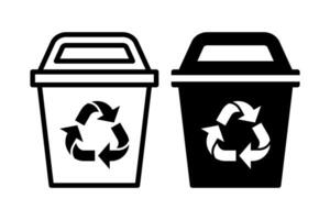 Trash can icon in flat style. trash can illustration. environment business concept vector
