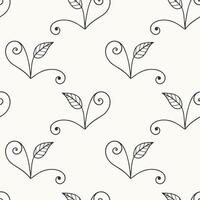 Botanical natural pattern, hand drawn doodles on pastel background. For packaging, textile covering. vector