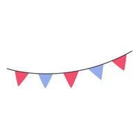Festive flag garland. Flat illustration isolated on white background. vector