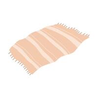 Striped picnic blanket. Flat illustration isolated on white background. vector