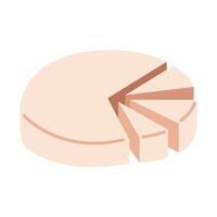 Camembert cheese. Flat illustration isolated on white background. vector
