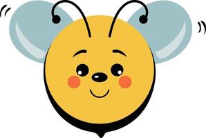 Friendly bee isolated on white vector