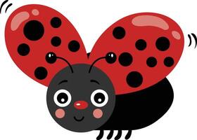 Cute ladybug isolated on white vector