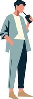 Man Drinking Juice Illustration vector