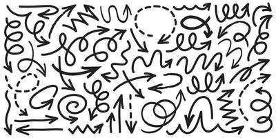set of hand drawn arrows . doodle design elements. Illustration on white background.for business infographic, banner, web and concept design. vector