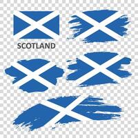 A set of flags of Scotland painted with a brush by hand vector