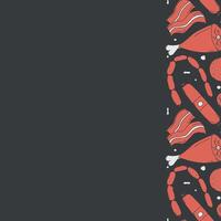 Meat frame. Doodle meat background. illustration with meat products icons vector