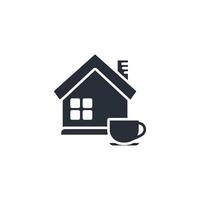 Coffee House icon. .Editable stroke.linear style sign for use web design,logo.Symbol illustration. vector