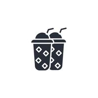 ice coffee icon. .Editable stroke.linear style sign for use web design,logo.Symbol illustration. vector