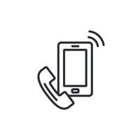 Smartphone icon. .Editable stroke.linear style sign for use web design,logo.Symbol illustration. vector