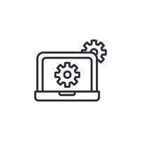 Laptop icon. .Editable stroke.linear style sign for use web design,logo.Symbol illustration. vector