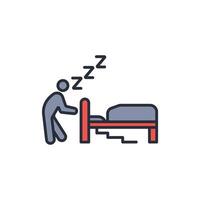 sleepwalking icon. .Editable stroke.linear style sign for use web design,logo.Symbol illustration. vector