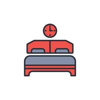 Bed icon. .Editable stroke.linear style sign for use web design,logo.Symbol illustration. vector