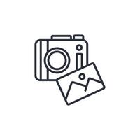 digital camera icon. .Editable stroke.linear style sign for use web design,logo.Symbol illustration. vector