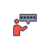 review icon. .Editable stroke.linear style sign for use web design,logo.Symbol illustration. vector