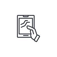 tablet phone icon. .Editable stroke.linear style sign for use web design,logo.Symbol illustration. vector