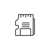 sd card icon. .Editable stroke.linear style sign for use web design,logo.Symbol illustration. vector