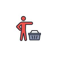 client icon. .Editable stroke.linear style sign for use web design,logo.Symbol illustration. vector