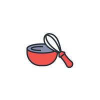 mixing bowl icon. .Editable stroke.linear style sign for use web design,logo.Symbol illustration. vector