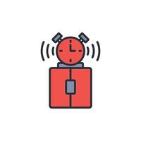 Alarm clock icon. .Editable stroke.linear style sign for use web design,logo.Symbol illustration. vector