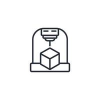 3d printer icon. .Editable stroke.linear style sign for use web design,logo.Symbol illustration. vector