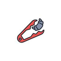 tongs icon. .Editable stroke.linear style sign for use web design,logo.Symbol illustration. vector