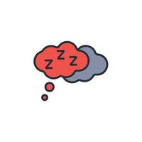 dreaming icon. .Editable stroke.linear style sign for use web design,logo.Symbol illustration. vector