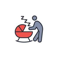 sleeping baby icon. .Editable stroke.linear style sign for use web design,logo.Symbol illustration. vector