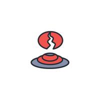 fried egg icon. .Editable stroke.linear style sign for use web design,logo.Symbol illustration. vector