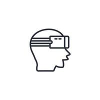 VR headset icon. .Editable stroke.linear style sign for use web design,logo.Symbol illustration. vector