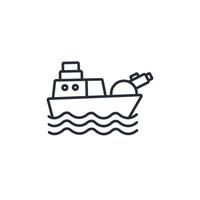 battleship icon. .Editable stroke.linear style sign for use web design,logo.Symbol illustration. vector