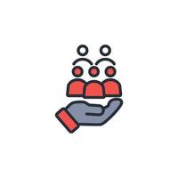 social services icon. .Editable stroke.linear style sign for use web design,logo.Symbol illustration. vector