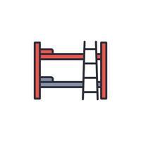 Bunk bed icon. .Editable stroke.linear style sign for use web design,logo.Symbol illustration. vector
