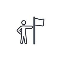 flag icon. .Editable stroke.linear style sign for use web design,logo.Symbol illustration. vector