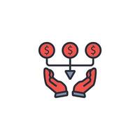 fundraising icon. .Editable stroke.linear style sign for use web design,logo.Symbol illustration. vector