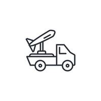 missile truck icon. .Editable stroke.linear style sign for use web design,logo.Symbol illustration. vector