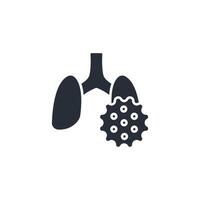 lung cancer icon. .Editable stroke.linear style sign for use web design,logo.Symbol illustration. vector