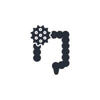 Colorectal cancer icon. .Editable stroke.linear style sign for use web design,logo.Symbol illustration. vector