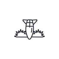 Missile icon. .Editable stroke.linear style sign for use web design,logo.Symbol illustration. vector