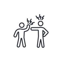 conflict icon. .Editable stroke.linear style sign for use web design,logo.Symbol illustration. vector