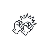 combat icon. .Editable stroke.linear style sign for use web design,logo.Symbol illustration. vector