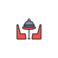 restaurant table icon. .Editable stroke.linear style sign for use web design,logo.Symbol illustration. vector