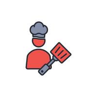 chef icon. .Editable stroke.linear style sign for use web design,logo.Symbol illustration vector