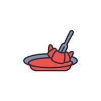 Eat icon. .Editable stroke.linear style sign for use web design,logo.Symbol illustration. vector