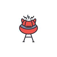 barbeque icon. .Editable stroke.linear style sign for use web design,logo.Symbol illustration. vector
